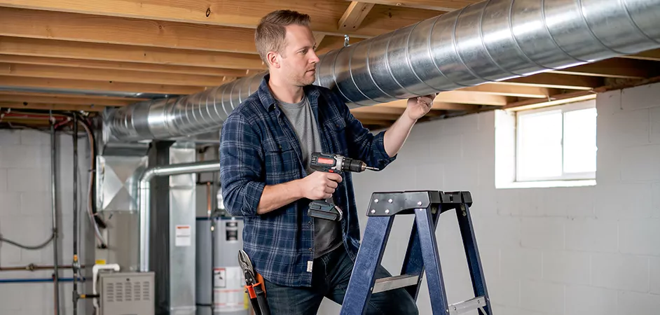 Exposed Spiral Ductwork in Trenton